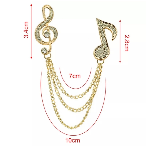 🎶 Music Notes Chain Pin - Picture 4 of 4